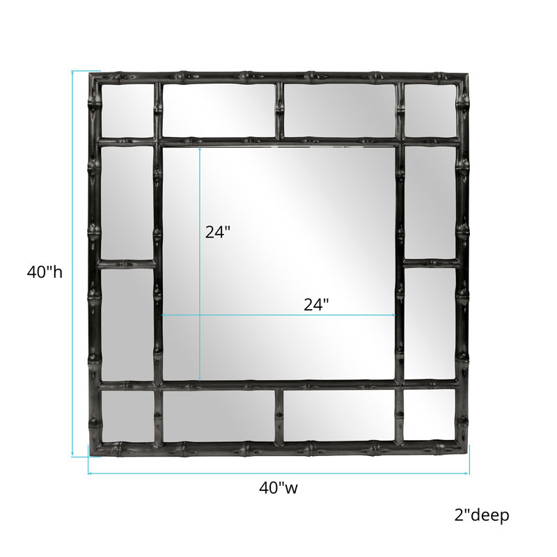 Miroir d'appoint sans cadre Eile, Noir, noir, noir, noir