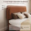 Structure de grand lit, lit plateforme rembourré moelleux avec tête de lit réglable en hauteur, structure robuste et lattes, conception silencieuse, compatible avec les matelas sans ressorts, facile à assembler, brun-1488280740-1488280741