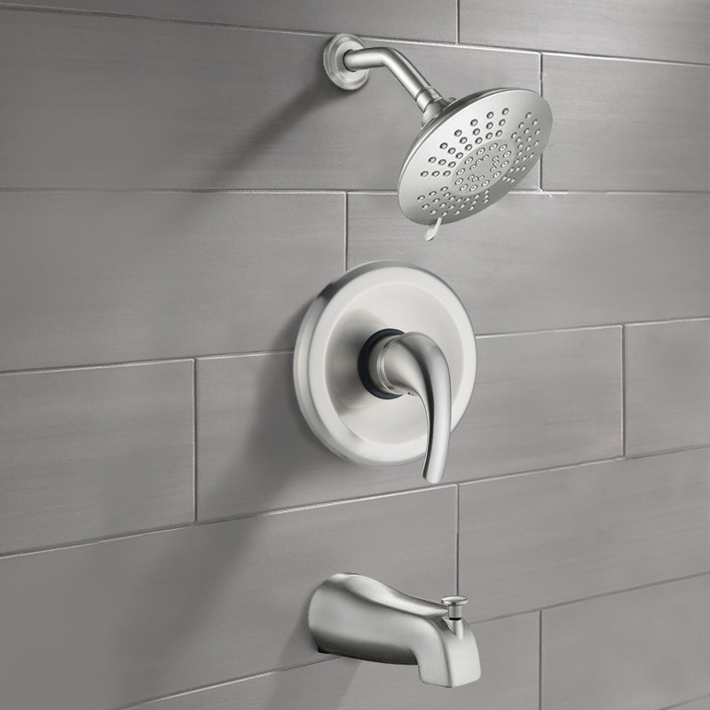 All-In-One Kit with Rough in-Valve, Brushed Nickel 