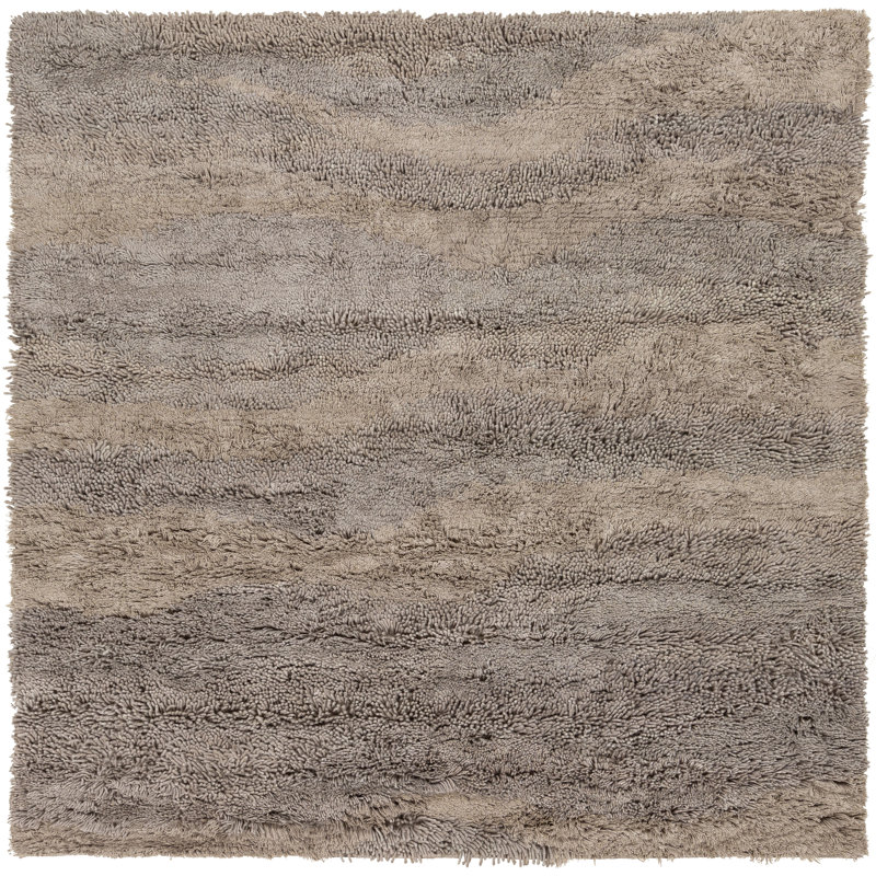 Berkley Wool Area Rug in Gray, Square 8'