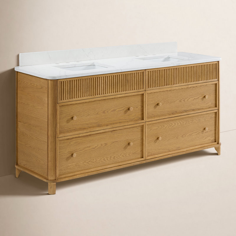 Kathryne 36" Bathroom Vanity In Natural Enhanced Oak, 72", Enhanced Natural Oak