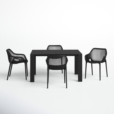 Asherton 55'' Rectangular 4 - Person Outdoor Dining Set