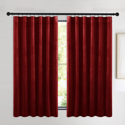 Velvet Curtains Thermal Insulated Sound Reducing Heavy Matt Heat & Chill Resistant Drapes for Home Decoration, 2 Panel