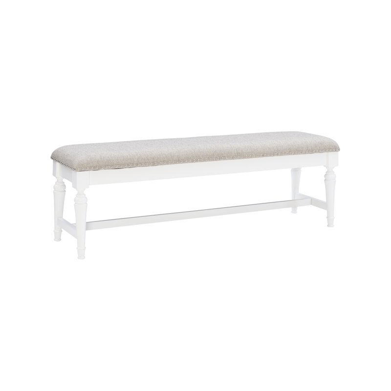 Banc en bois massif Western, Blanc