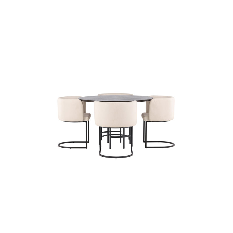 Adelia 4 - Person Dining Set, Brown