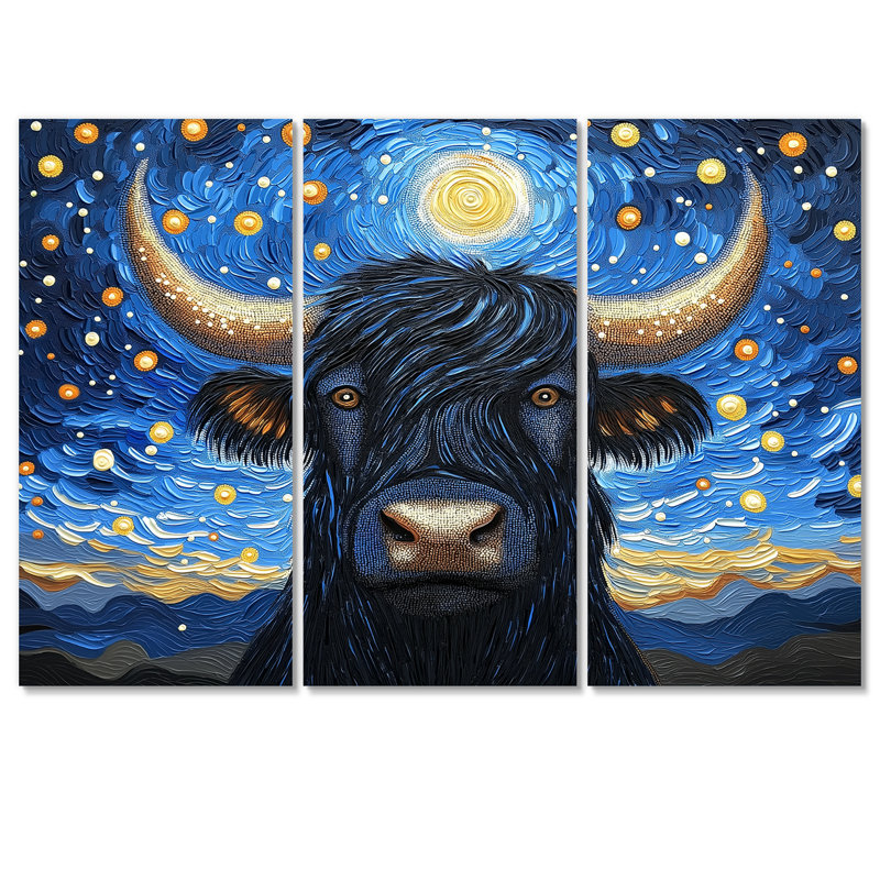 Adalee - ensemble d'art mural Yaks, H 32 po x l 48 po, Toile tendue, Ne s’applique pas