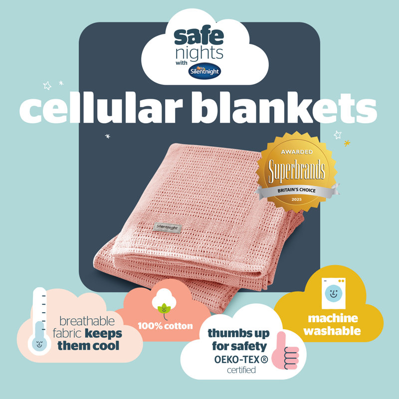 Safe Nights Cellular Blanket 2 Pack, Pink