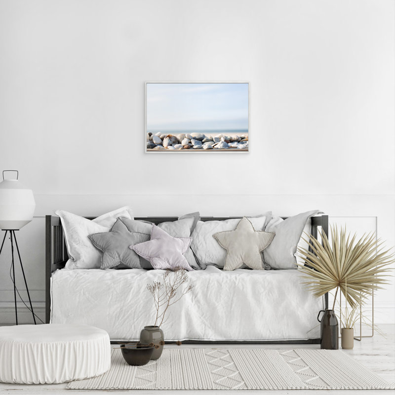 Au bord de la mer, Toile encadrée flottée blanche, Non, H 31,5 po x l 46,5 po