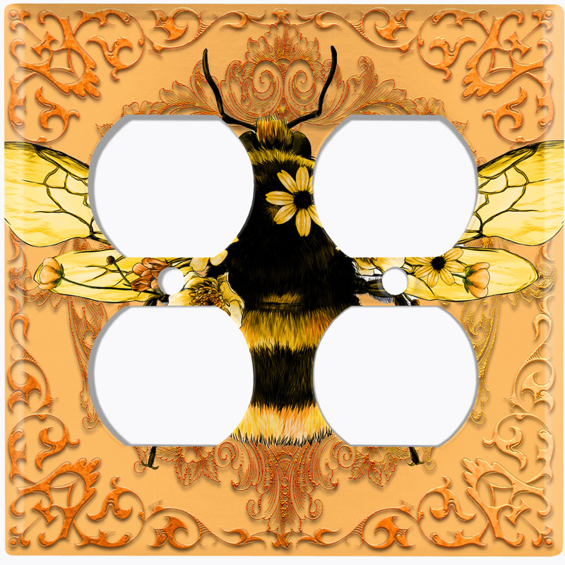 Patterned 2 - Gang Toggle Light Switch Standard Wall Plate