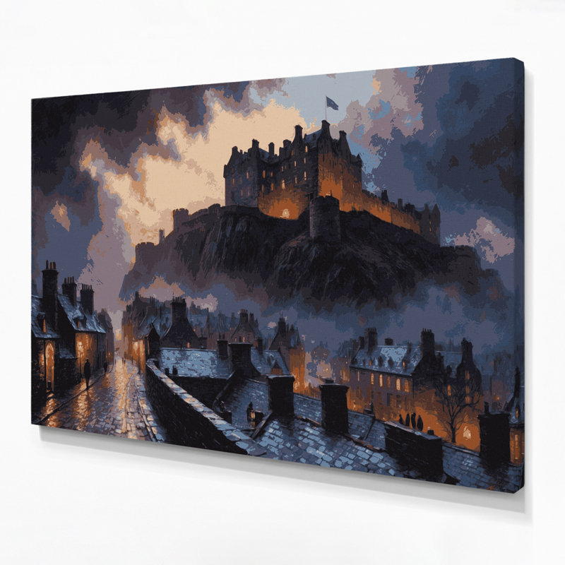 Art urbain sur toile, cités, Edimbourg, Écosse, H 20 po x l 30 po
