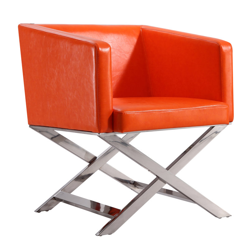 Fauteuil Park Slope, Similicuir orange