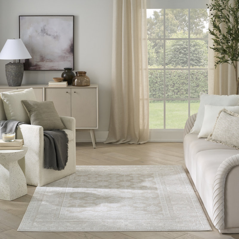 Leuchte 4' x 6' Ivory Beige Vintage Indoor Rug, Rectangle 4' x 6'