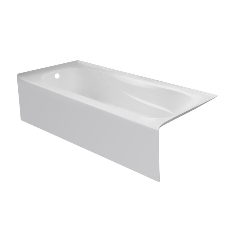 66'' x 30'' Soaking Acrylic Bathtub, Left, White