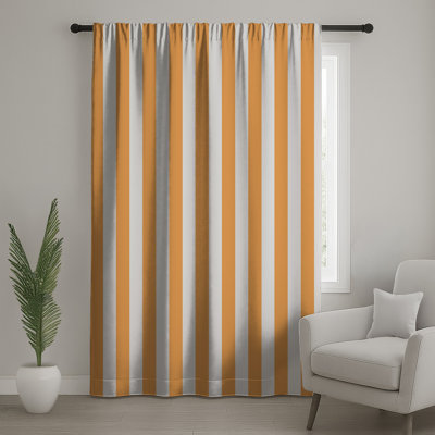 Rideaux à rayures verticales orange, voilages et voilages à rayures - 1 panneau