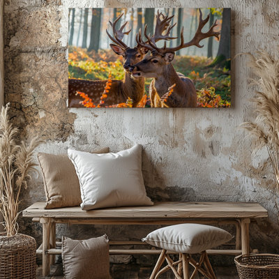 Reproduction d'art sur toile, "Une scène sereine dans la forêt à l'heure d'or"