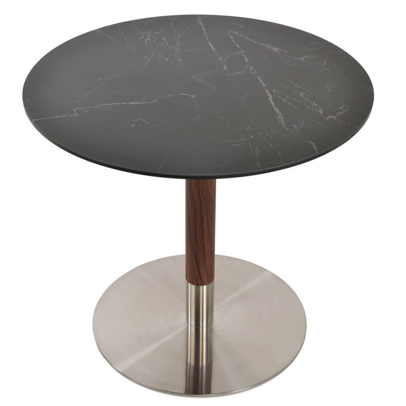 Table de salle à manger Tango, H 29,5 po x L 31,5 po x l 31,5 po, Noir, Gris
