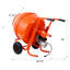 Mélangeur de ciment portatif horizontal 224 8CUFT, mélangeur de béton portatif 115V-60HZ, couleur orange