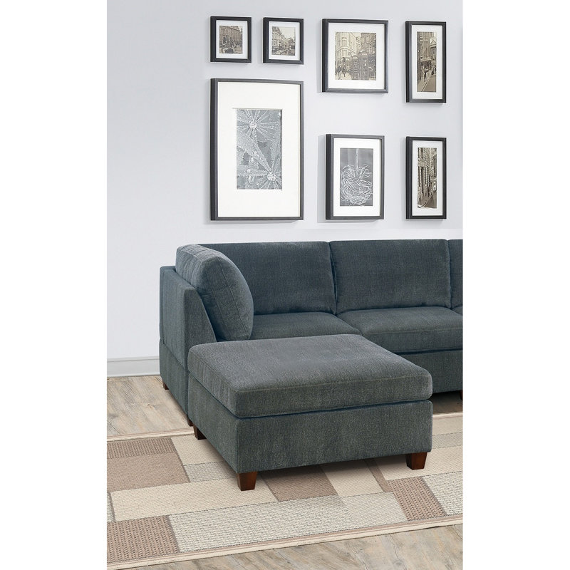 Ensemble de canapé modulaire en chenille gris modulaire 7 pièces Living