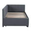 Lit de jour rembourré simple avec lit gigogne, structure de canapé-lit en lin, aucun sommier nécessaire, rangement moderne et conception peu encombrante (gris)-118661096