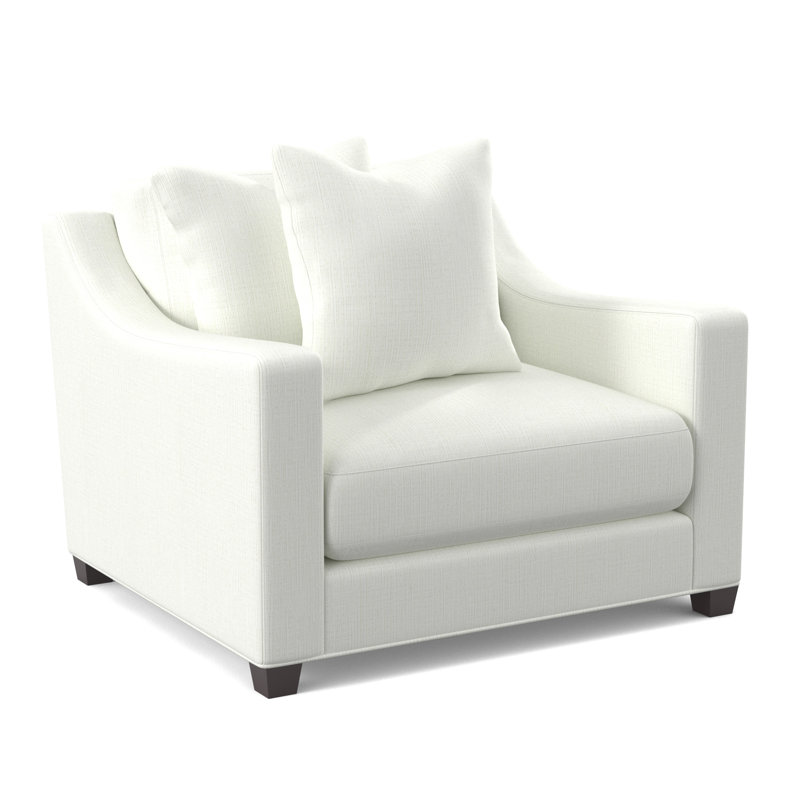 Fauteuil en polyester l 45 po Zoraya, Chenille huître céleste