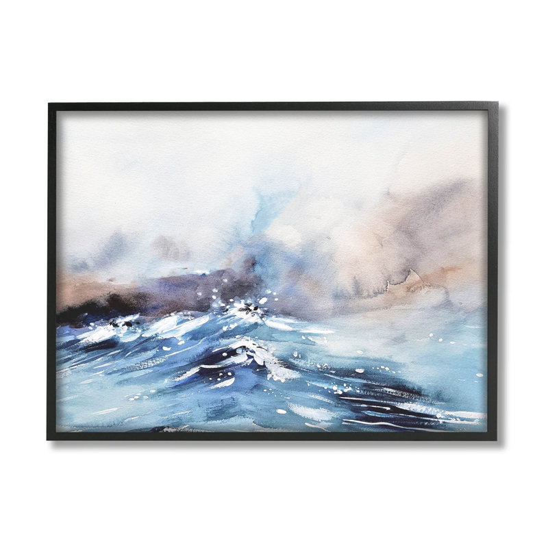Abstrait abstrait, vagues de l'océan, estampe numérique par Lil 'Rue, H 24 po x l 30 po x P 1,5 po
