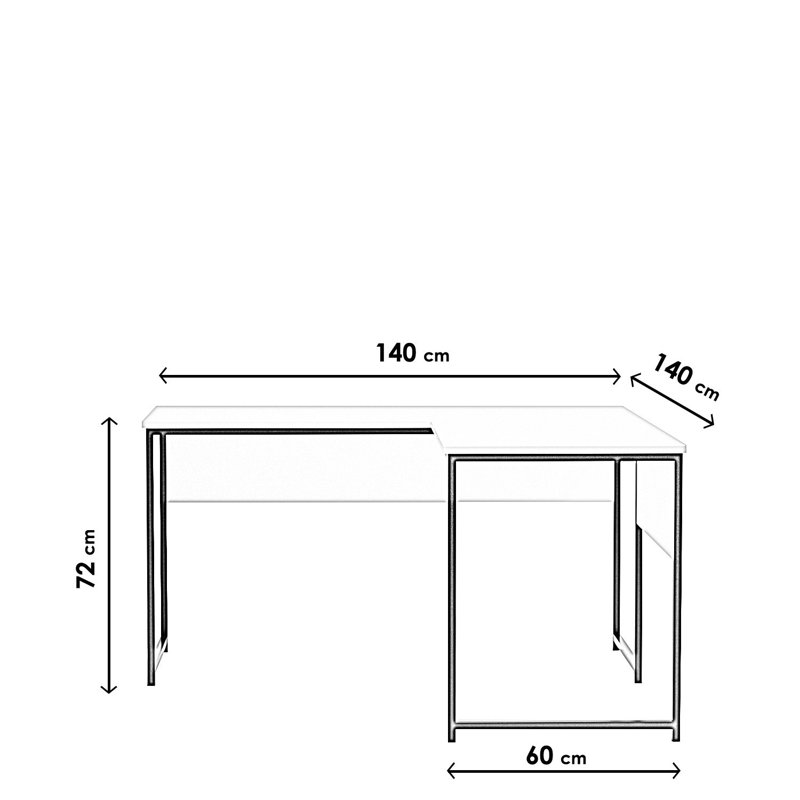 Nafni L-Shaped Writing Desk, Oak