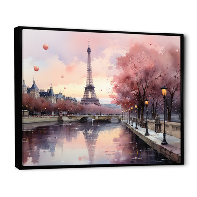 «Pink Twilight Rendezvous In Paris II», impressions sur toile de parcs d'attractions