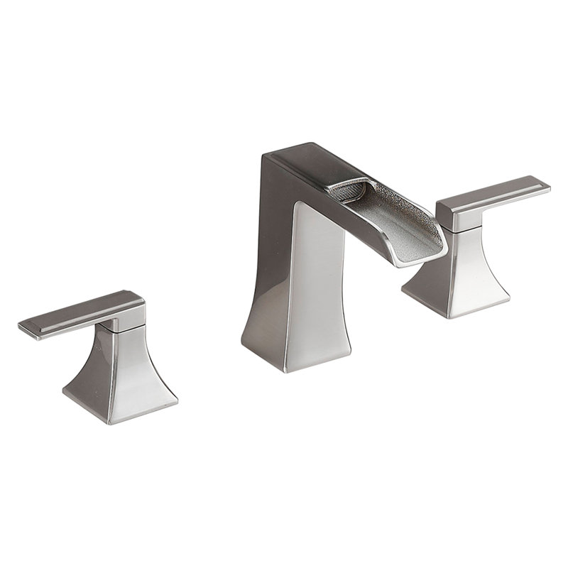 Chute d'eau 8 po Robinet pour salle de bain à poignée double en acier inoxydable, Nickel brossé