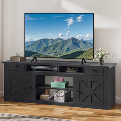 70"W Farmhouse TV Stand for TVs up to 80" with Power Outlet
