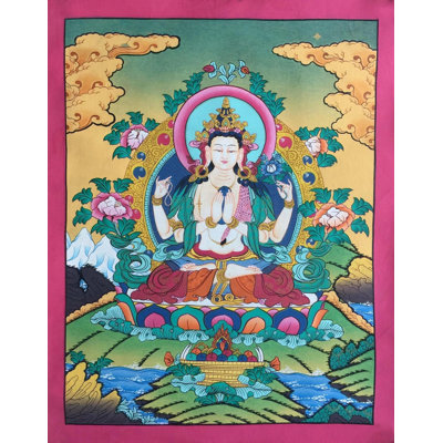 Avalokiteshvara | Chenrezig Thangka (Thangka sans brocart)