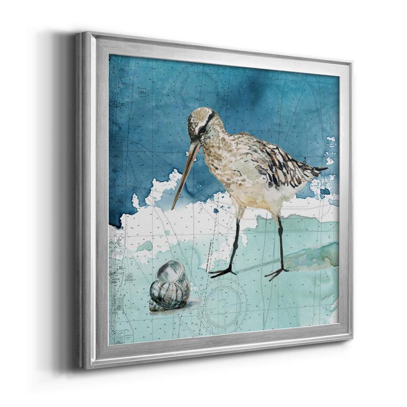 Bay Shore Sandpiper II - reproduction d'art sur toile, H 22,5 po x l 22,5 po x P 1,5 po, Argent