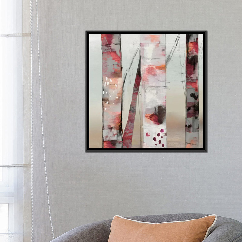 «Sunset Birch III» par Allison Pearce - reproduction d'art sur toile tendue, H 18 po x l 18 po x P 1,5 po, Pas de tapis