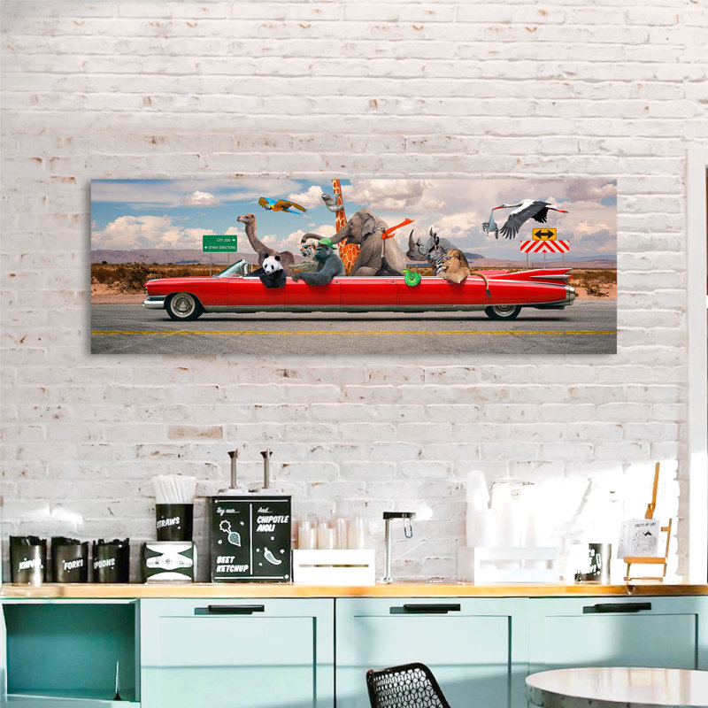 Road Trip by Vizlab - Wrapped Canvas Print, 35cm H x 100cm W x 4cm D