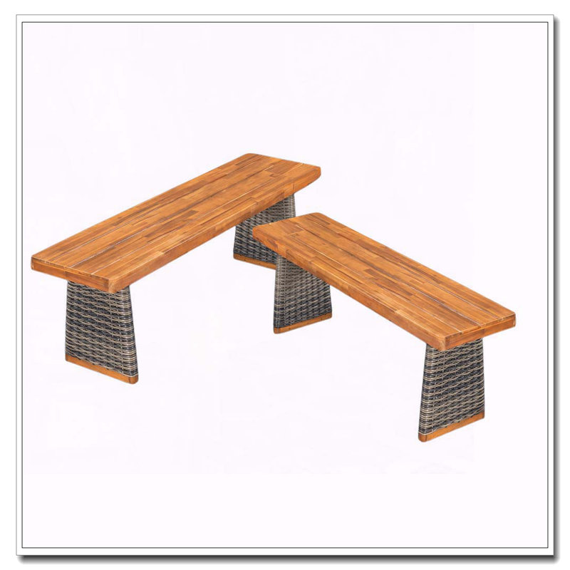 Banc de patio en bois, Teck brun