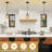 3 Pack Rattan Pendant Lights Kitchen Island, Farmhouse Pendant Lighting With Hand Woven Wicker Shade, Boho Chandelier Light Fixtures Ceiling Hanging For Dining Room Bedroom Foyer Hallway
