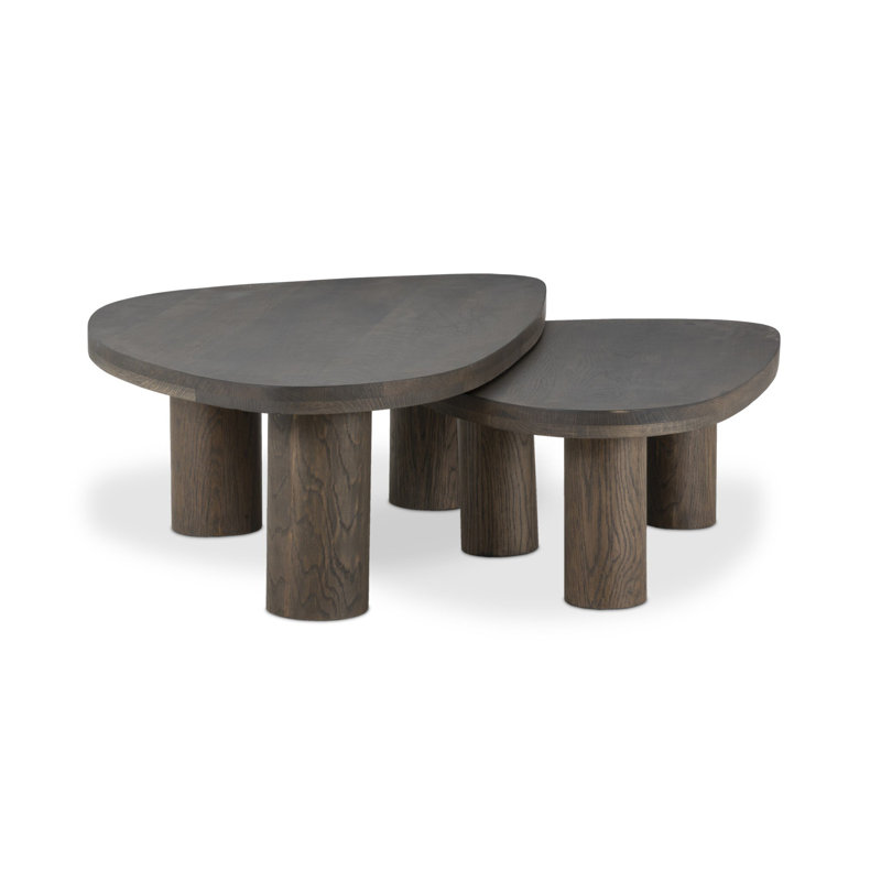 Zion Solid Wood Nesting Coffee Table, Gray Tobacco Oak