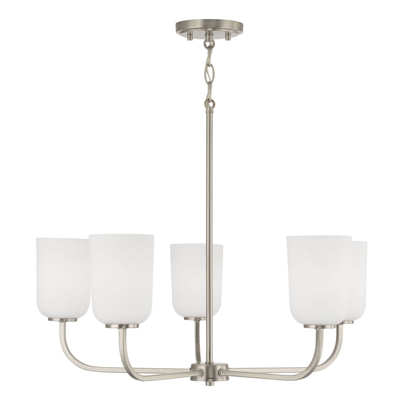 Lustre classique à 5 lumières , Nickel brossé