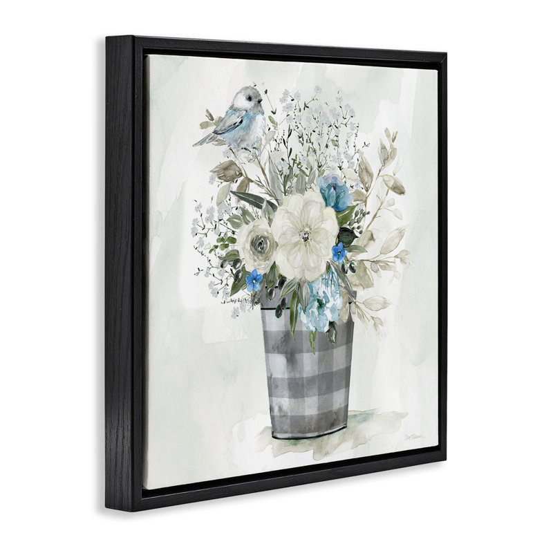 Art mural sur toile Cottage Cottage, Cadre flottant noir de jais, H 25 po x l 25 po