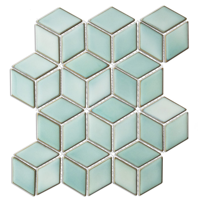 Hudson Rhombus 10-1/4 In. X 11-3/4 In. Porcelain Mosaic Tile
