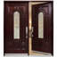 Porte d'entrée extérieure pré-montée en acajou prête à installer pour l'extérieur-63646192-63646193