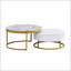 Table basse gigogne moderne avec tiroirs en blanc, parfaite pour les solutions de rangement compactes et élégantes.
