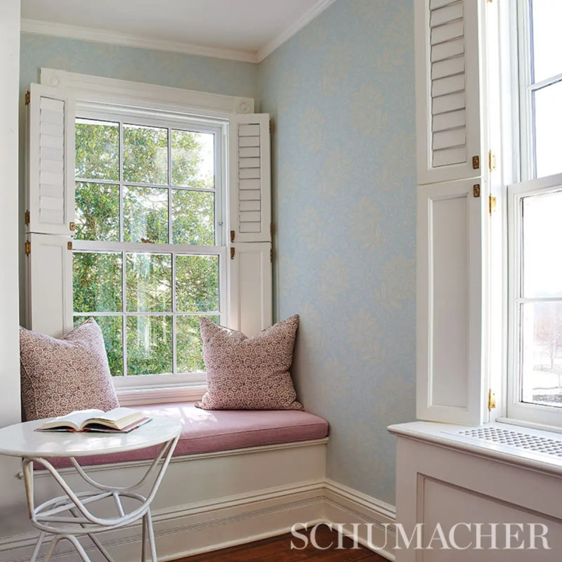 Secret Garden Wallpaper, Light Blue