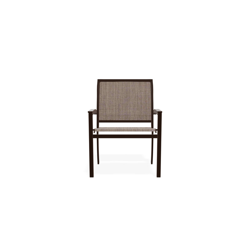 Chaise de café empilable en aluminium Bazza, Fenouil Augustine Sunbrella®, Kona