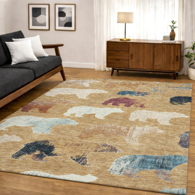 Tapis de qualité supérieure lavable à la machine Mayfield AMF2338, Gold, 9 pi x 12 pi