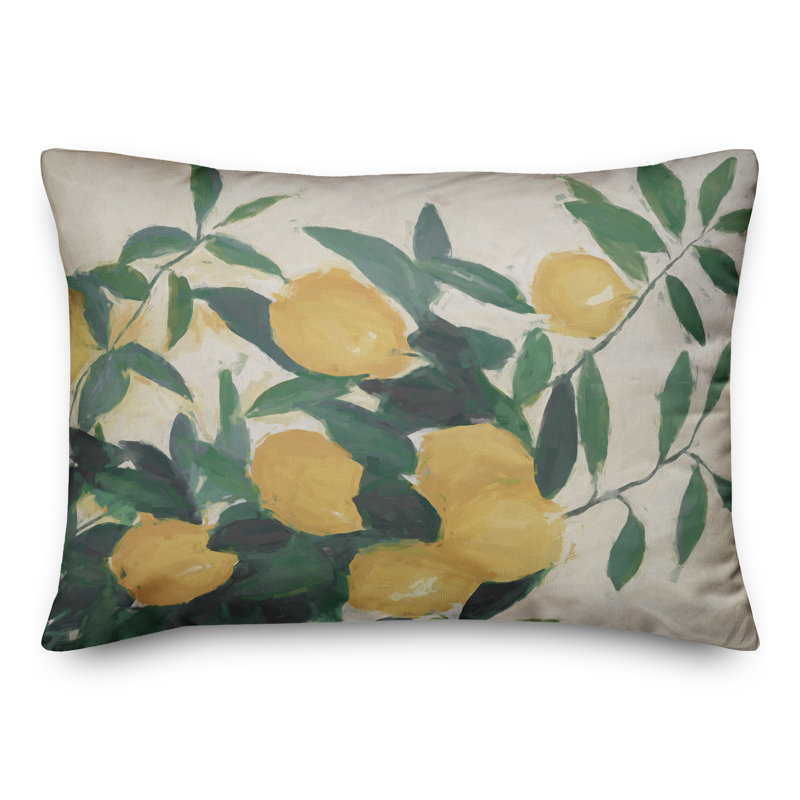  Painterly Lemons Rectangular Pillow Cover & Insert