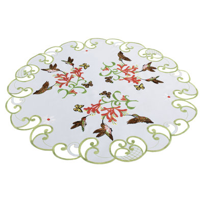 Plateau de table décoratif décoratif avec colibris (rond 23 po)