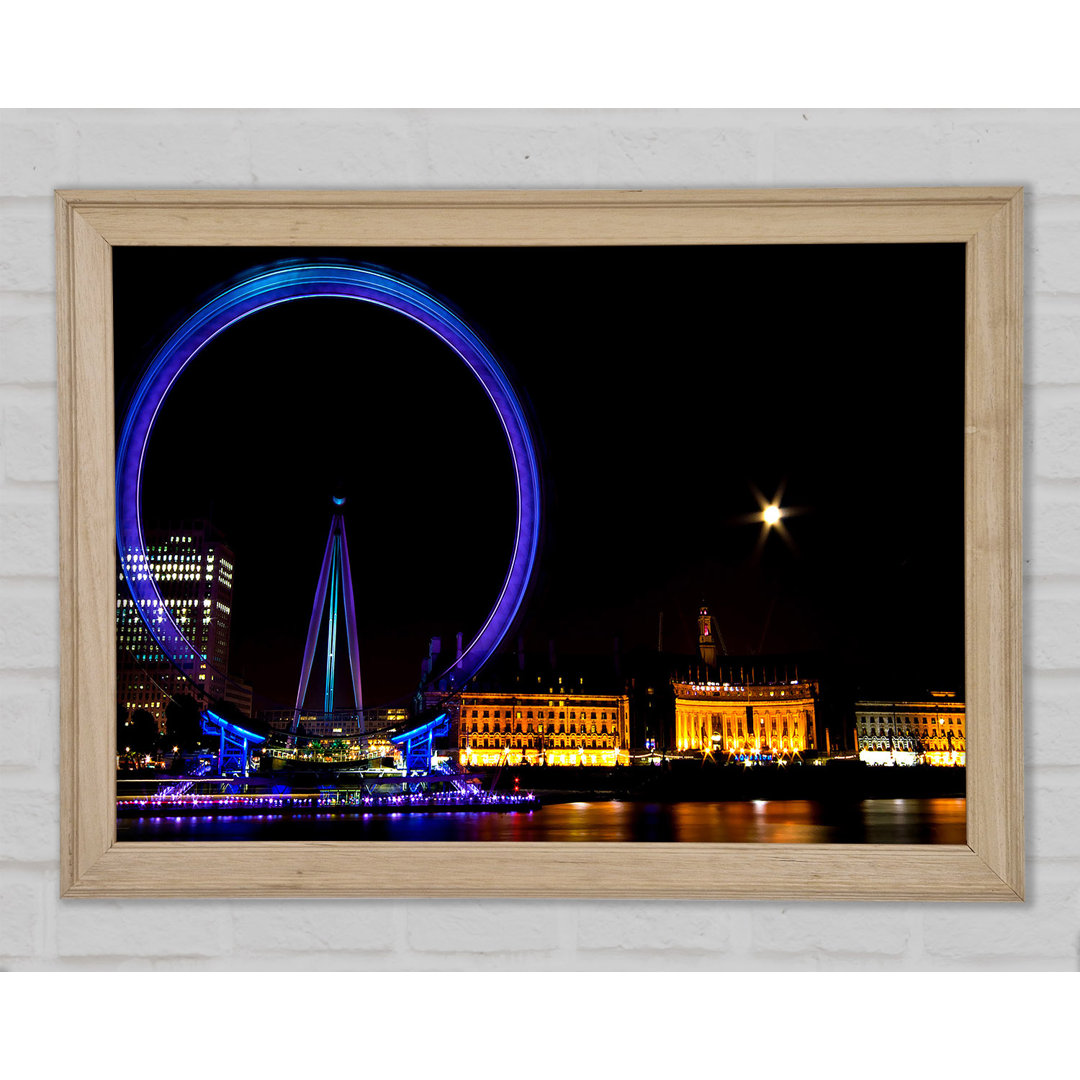 London Eye Blues In London - Einzelne Bilderrahmen Kunstdrucke