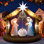 Crèche de Noël gonflable 7 pi avec lumières DEL intégrées
