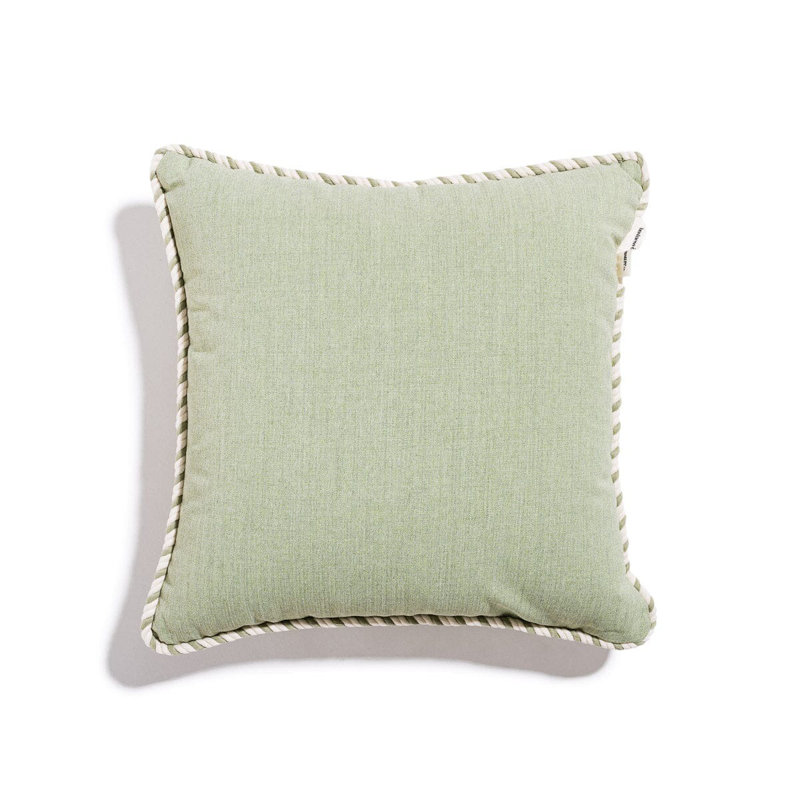 Indoor/Outdoor Pillow Cover & Insert, Green/White, Square 18"