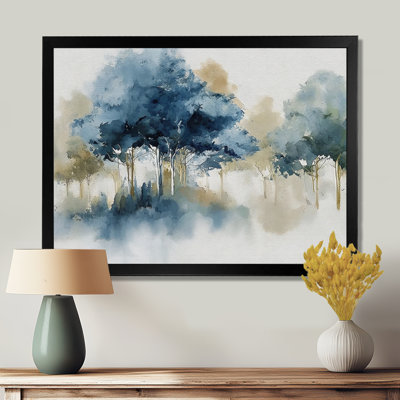 «Blue and Gray Istanbul Countryside», art mural campagne bleue, impression sur toile